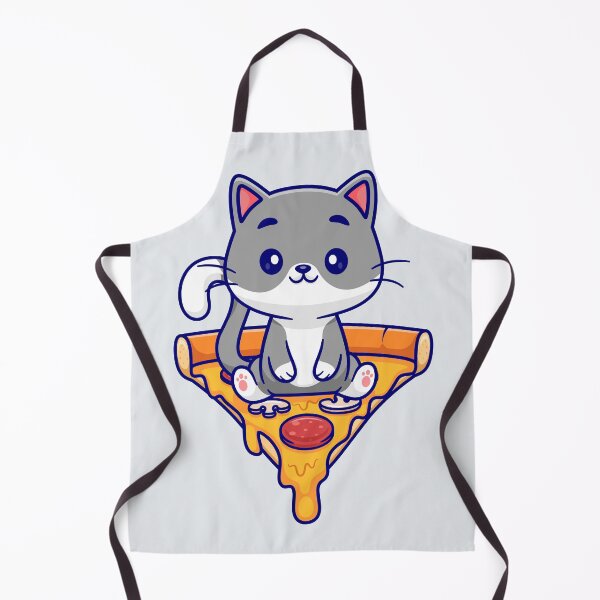Item preview, Pizza Lover's Paradise: Cute Cat Sitting with Pizza Cartoon Vector Icon Illustration designed and sold by hjian8219.
