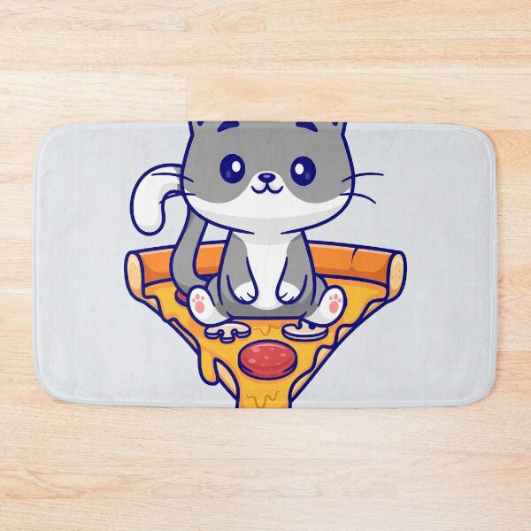 Item preview, Pizza Lover's Paradise: Cute Cat Sitting with Pizza Cartoon Vector Icon Illustration designed and sold by hjian8219.