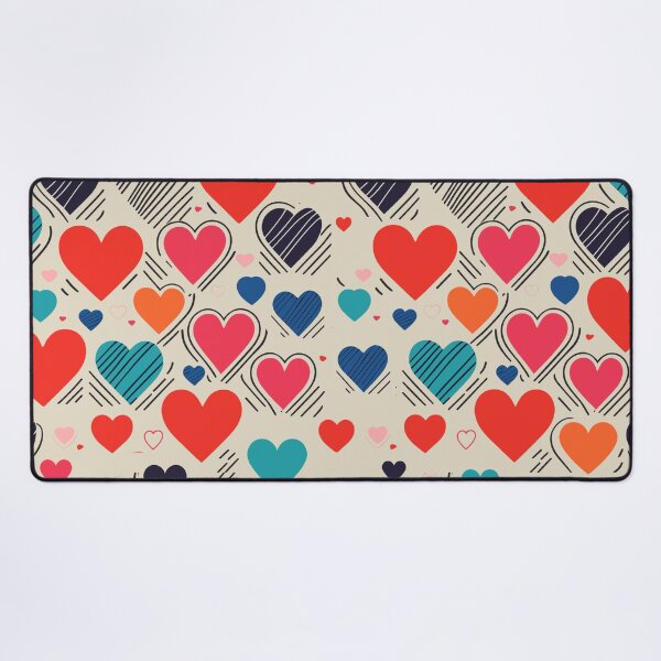 Item preview, Multi-colored Hearts Pattern designed and sold by tinytwist.