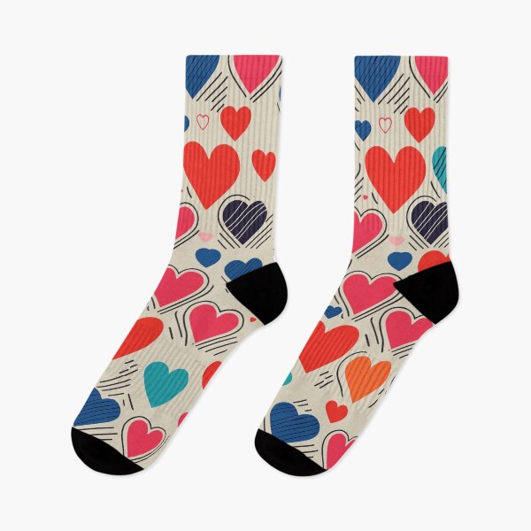 Item preview, Multi-colored Hearts Pattern designed and sold by tinytwist.