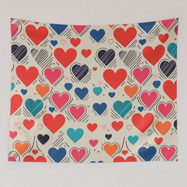 Item preview, Multi-colored Hearts Pattern designed and sold by tinytwist.