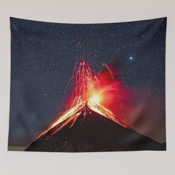 Item preview, Fire in the Stars, Fire in the Earth - Exploding Volcano at Night designed and sold by DEL-Productions.