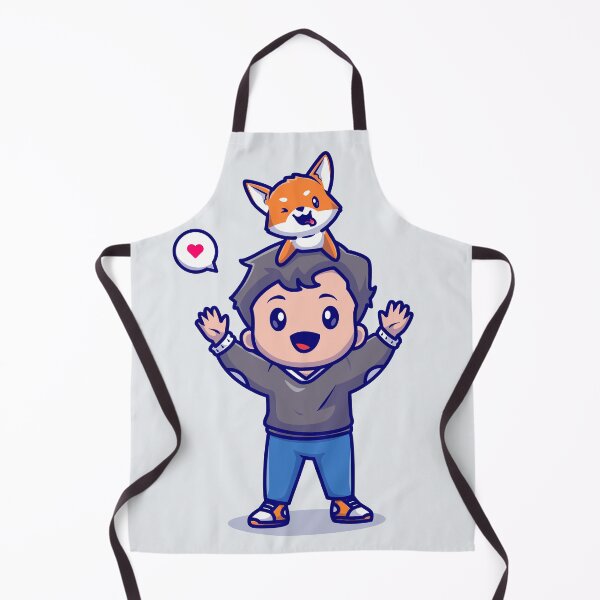 Item preview, Joyful Playtime: Cute Boy Playing with Shiba Inu Dog Cartoon Vector Icon Illustration designed and sold by hjian8219.