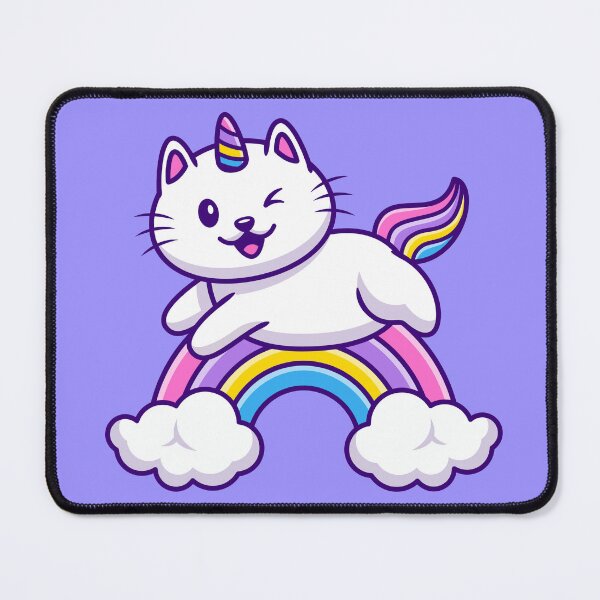 Item preview, "Paws and Dreams: Cute Cat Unicorn Flying Cartoon Illustration" designed and sold by hjian8219.