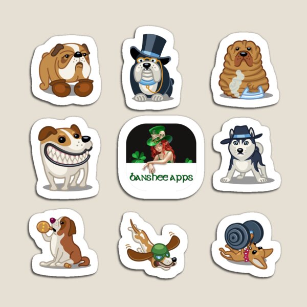 Item preview, Funny Dog Sticker Pack Collection Part 3 designed and sold by Banshee-Apps.