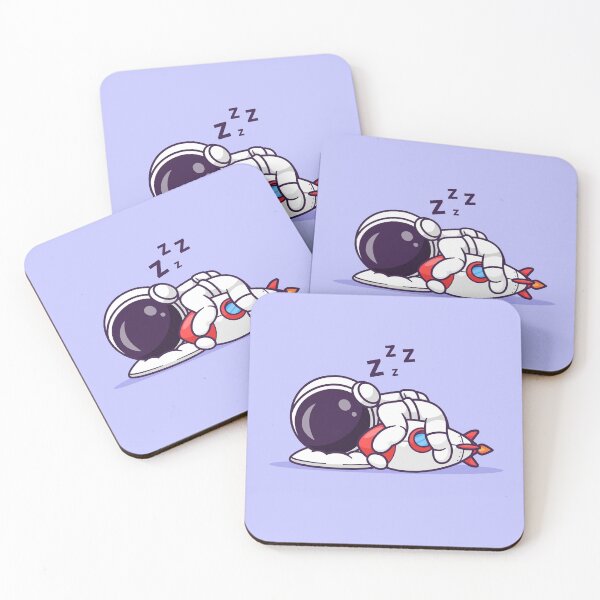 Item preview, Dreaming Among the Stars: Cute Astronaut Sleeping with Rocket Pillow Cartoon Vector Icon Illustration designed and sold by hjian8219.