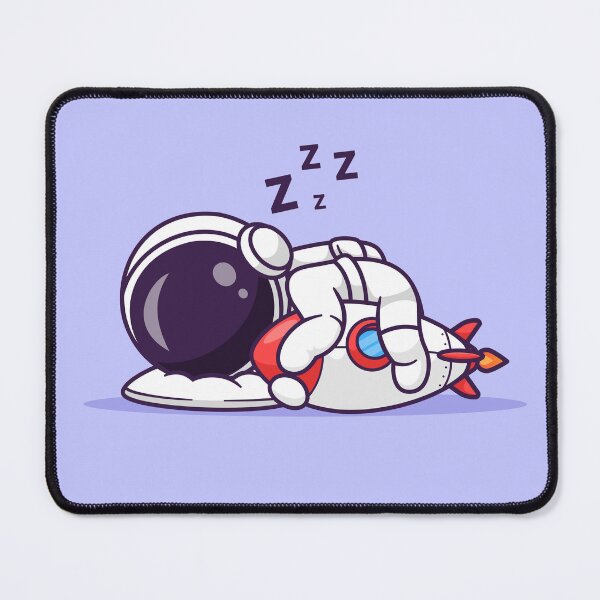 Item preview, Dreaming Among the Stars: Cute Astronaut Sleeping with Rocket Pillow Cartoon Vector Icon Illustration designed and sold by hjian8219.