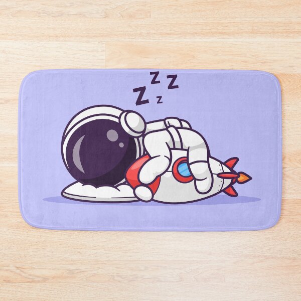 Item preview, Dreaming Among the Stars: Cute Astronaut Sleeping with Rocket Pillow Cartoon Vector Icon Illustration designed and sold by hjian8219.