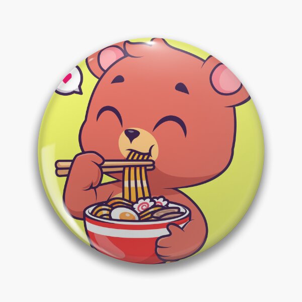 Item preview, Bear's Ramen Adventure: Cute Bear Eating Ramen Noodle Cartoon Vector Icon Illustration designed and sold by hjian8219.
