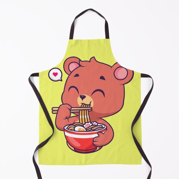 Item preview, Bear's Ramen Adventure: Cute Bear Eating Ramen Noodle Cartoon Vector Icon Illustration designed and sold by hjian8219.