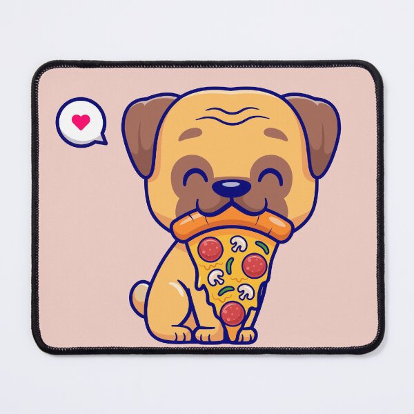 Item preview, Pizza Pug Delight: Cute Pug Dog Eating Pizza Cartoon Vector Icon Illustration designed and sold by hjian8219.