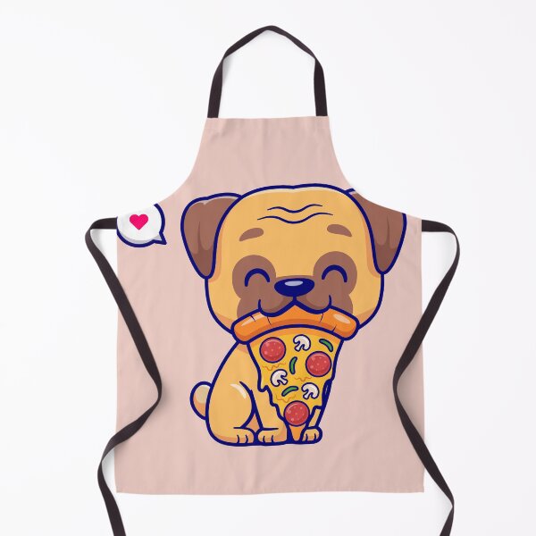 Item preview, Pizza Pug Delight: Cute Pug Dog Eating Pizza Cartoon Vector Icon Illustration designed and sold by hjian8219.