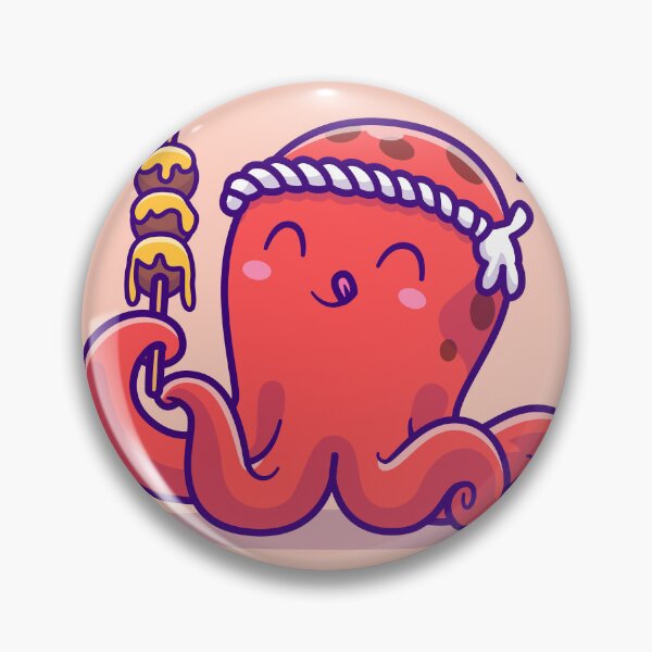 Item preview, Octo-Takoyaki Feast: Cute Octopus Eating Takoyaki Cartoon Vector Icon Illustration designed and sold by hjian8219.