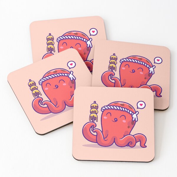 Item preview, Octo-Takoyaki Feast: Cute Octopus Eating Takoyaki Cartoon Vector Icon Illustration designed and sold by hjian8219.
