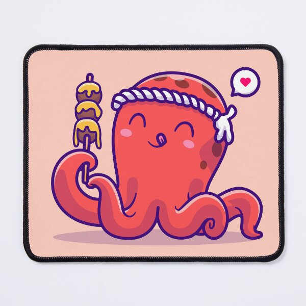 Item preview, Octo-Takoyaki Feast: Cute Octopus Eating Takoyaki Cartoon Vector Icon Illustration designed and sold by hjian8219.