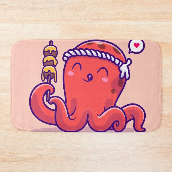 Item preview, Octo-Takoyaki Feast: Cute Octopus Eating Takoyaki Cartoon Vector Icon Illustration designed and sold by hjian8219.