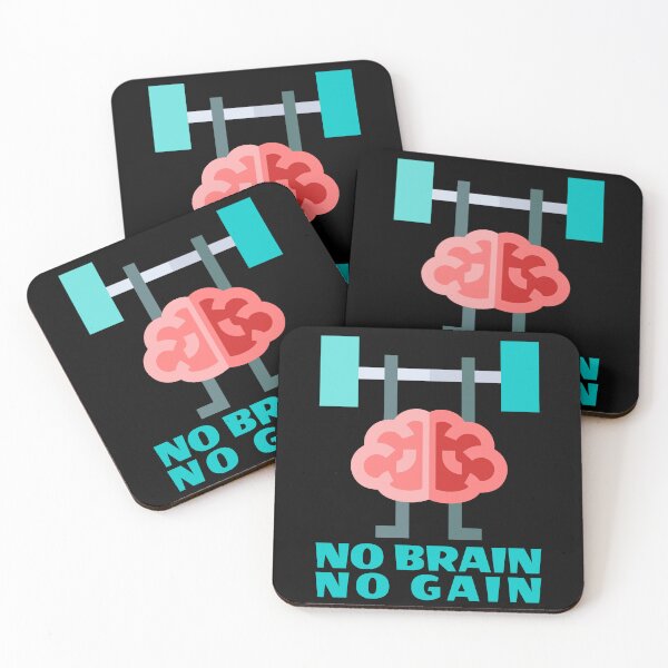 Item preview, No Brain No Gain - Brainy Pun designed and sold by InkyGenies.