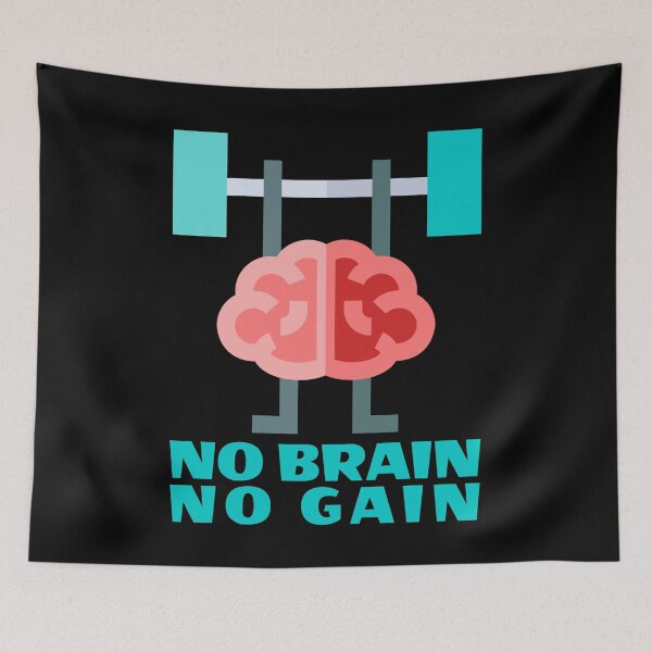 Item preview, No Brain No Gain - Brainy Pun designed and sold by InkyGenies.