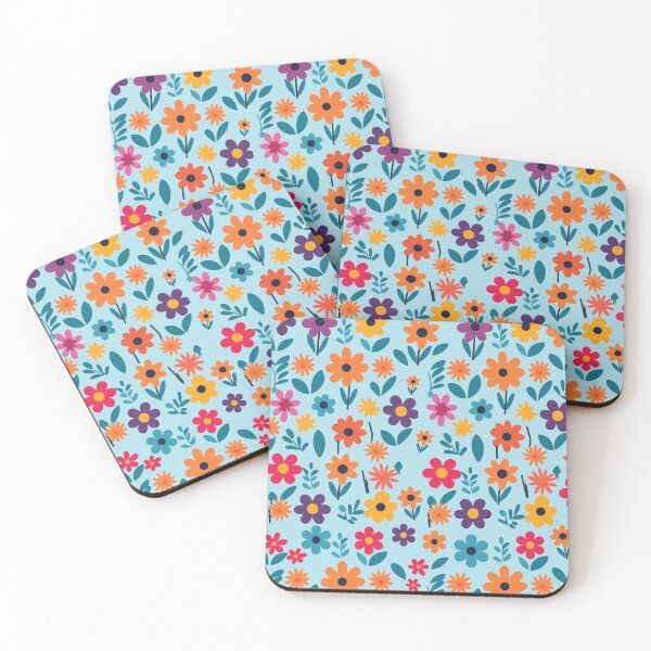 Item preview, Multi-colored flowers Pattern designed and sold by tinytwist.