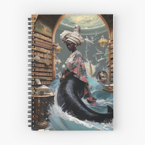 Item preview, Mami Wata performing some mermaid research designed and sold by Baba  Yaga's Cards.