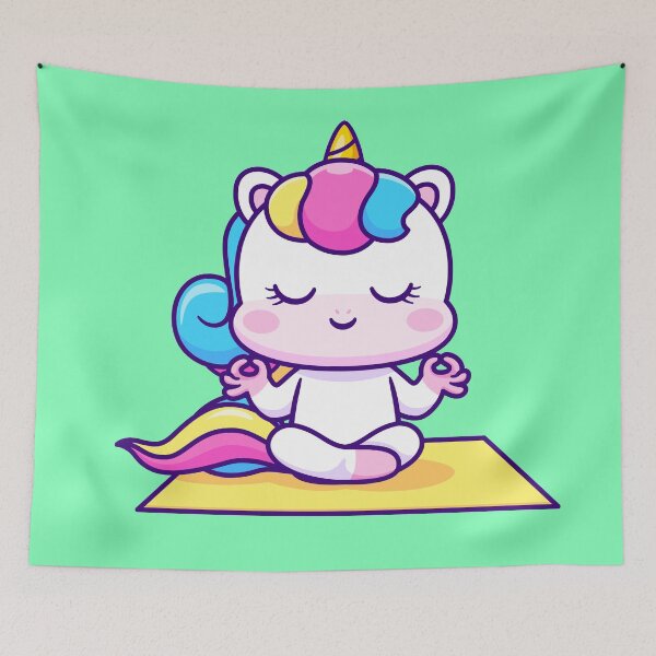 Item preview, Zen Unicorn: Cute Unicorn Meditation Yoga Cartoon Vector Icon Illustration designed and sold by hjian8219.