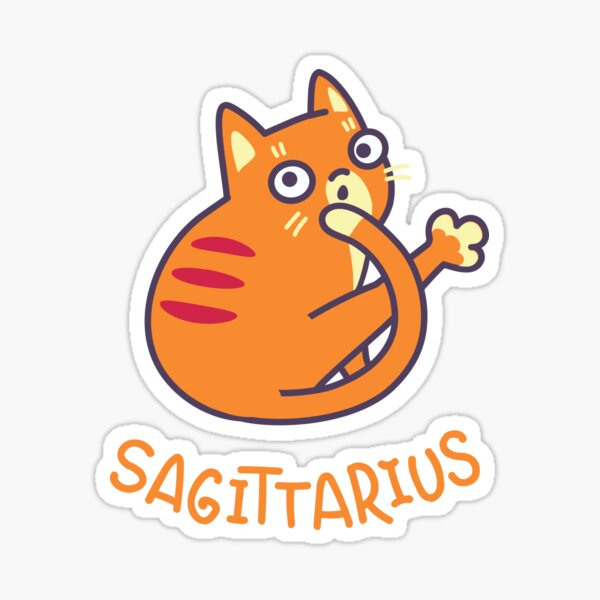 Funny Sagittarius Cat Horoscope Tshirt - Astrology and Zodiac Gift Ideas! Sticker