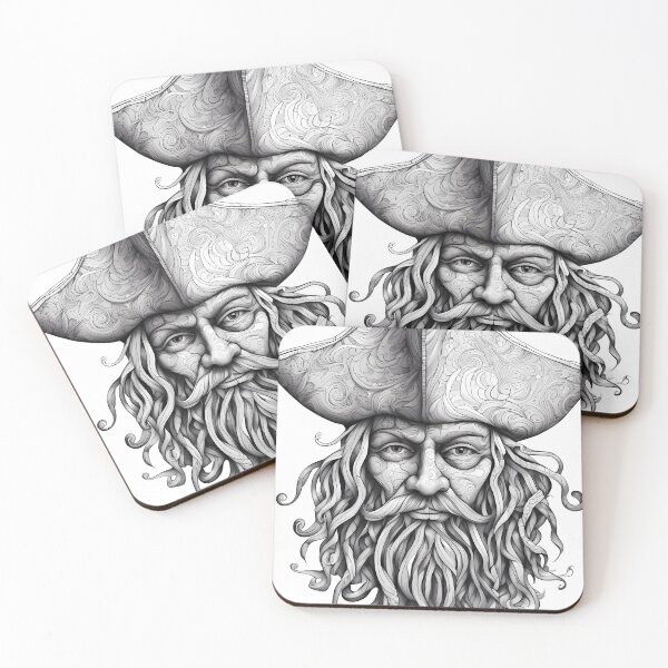 Item preview, Ahoy Matey: A Pirate Portrait in Black and White designed and sold by D-Dreamweaver.
