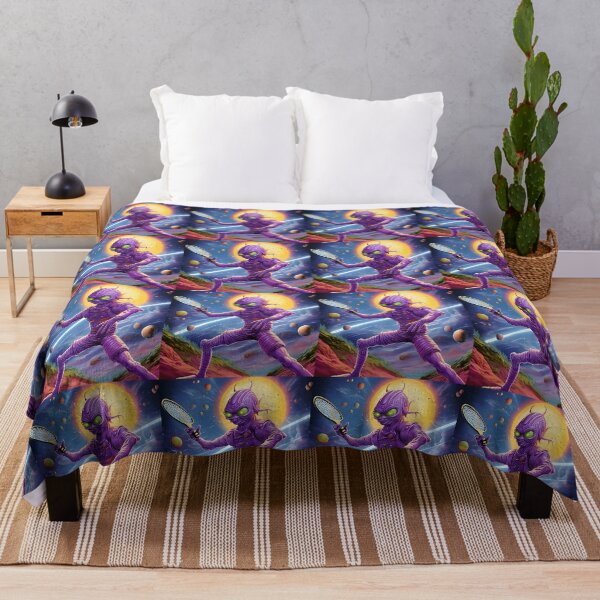 Item preview, Purple Alien Playing Pickle Ball designed and sold by MiracleROLArt.