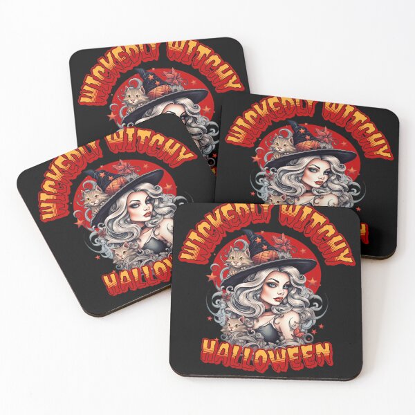Item preview, Wickedly Witchy Halloween Sexy Witch with Cats designed and sold by Witty Kitty Creations.