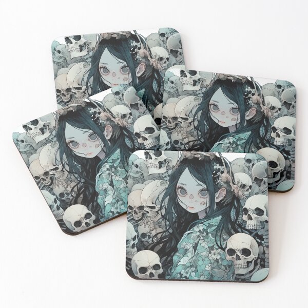 Artikelvorschau, Süßes, aber gruseliges Anime-Mädchen mit Skeletten entworfen und verkauft von bubblegoth.