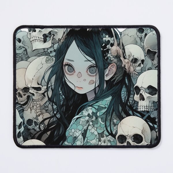 Item preview, Cute But Creepy Anime Girl with Skeletons designed and sold by bubblegoth.