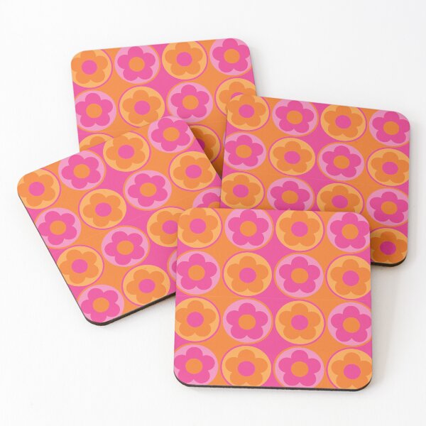 Item preview, Neon Retro Flower Pattern - Flower Power 70's Inspired Hippie Design designed and sold by ElleMars.