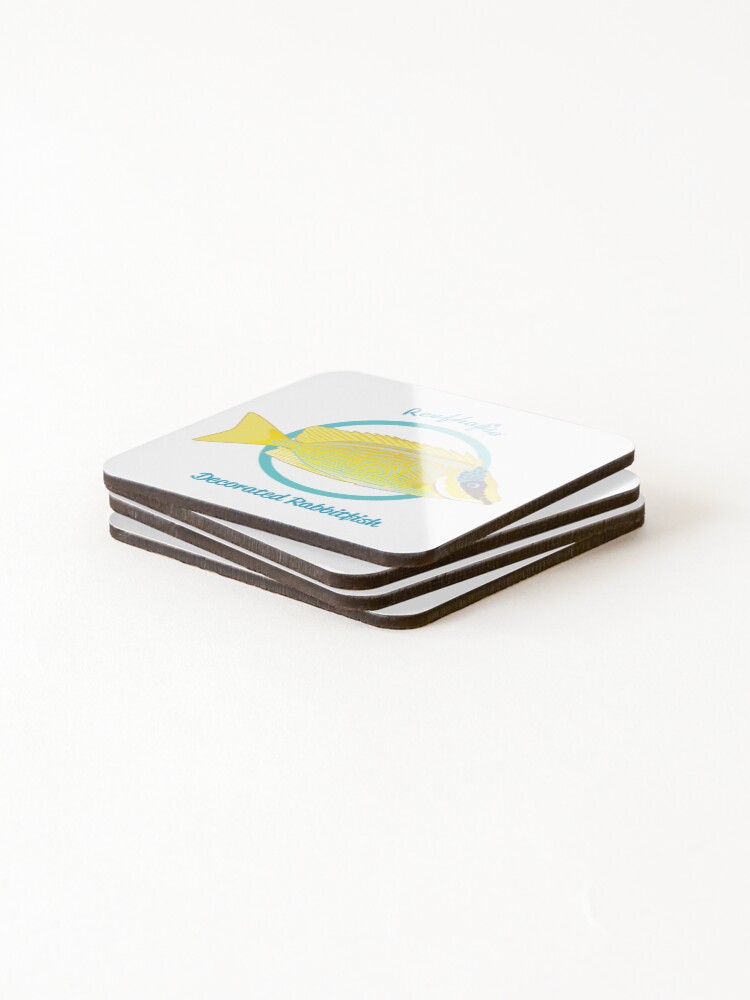 Thumbnail 4 of 5, Coasters (Set of 4), Decorated Rabbitfish designed and sold by KaplanCrypto.