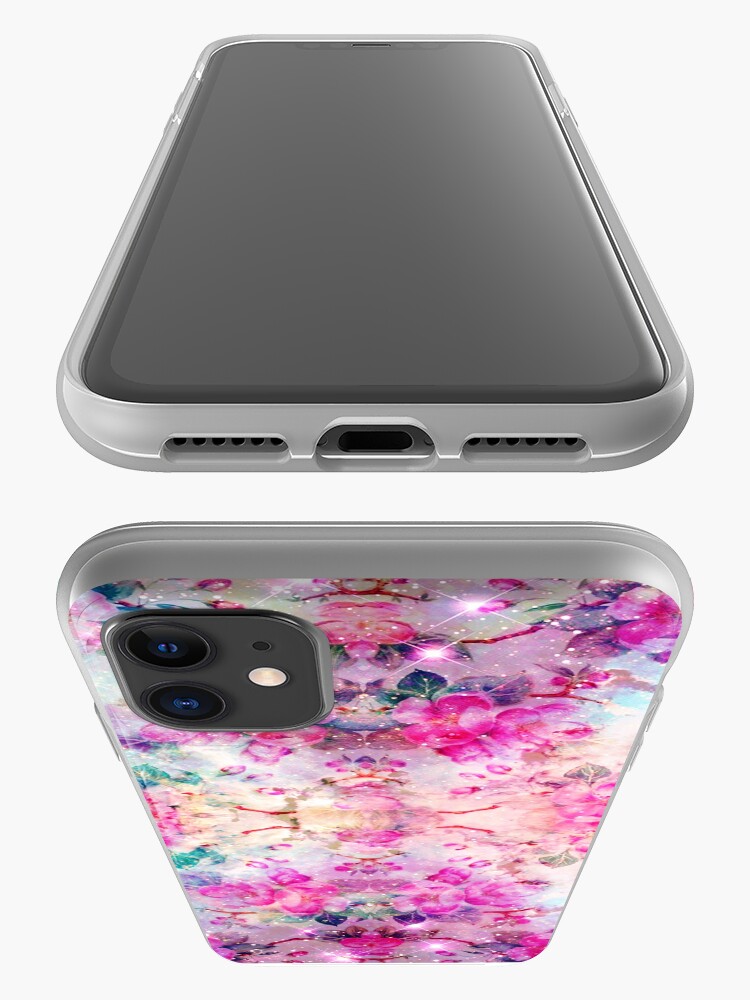 "Girly pastel pink floral bright watercolor space" iPhone Case & Cover