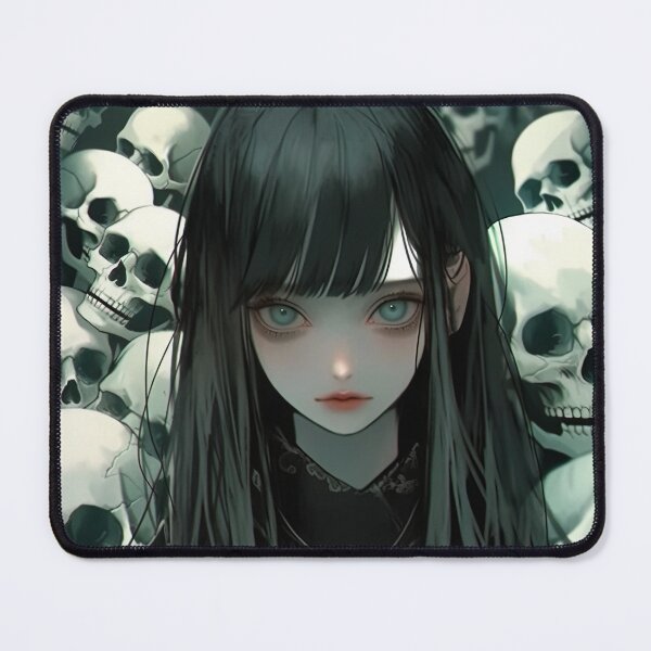 Item preview, Pretty Anime Girl Surrounded By Skulls designed and sold by bubblegoth.