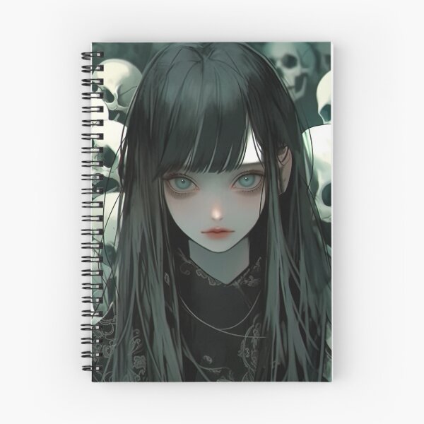 Item preview, Pretty Anime Girl Surrounded By Skulls designed and sold by bubblegoth.