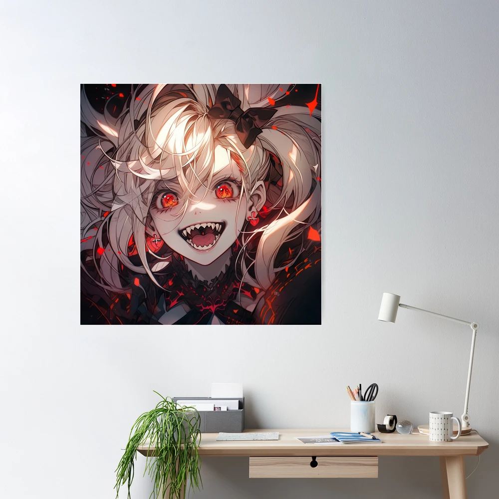 Dark Red and Black Anime Girl Poster for Sale by bubblegoth
