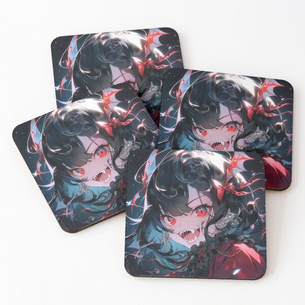 Item preview, Wicked Red and Black Vampire Anime Girl designed and sold by bubblegoth.