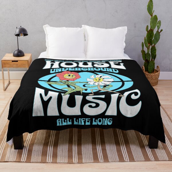 Item preview, HOUSE MUSIC - Underground Flowers (white/blue) designed and sold by Discothreadz.