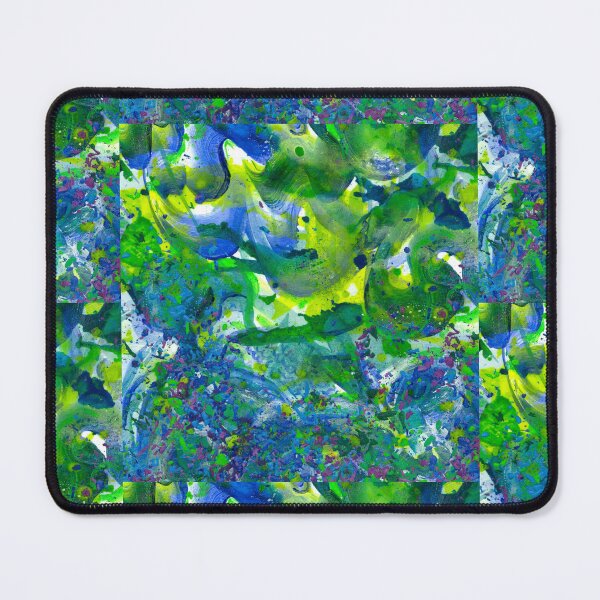 Item preview, Spiritual Guidance - The Birth Of My Art #121 Original Hand-painted Abstract Painting Detail 2 In Blue Green Purple Earth Tones Inspired By Gaia Mother Nature Spring Summer Rain Forest Aquatic Plants designed and sold by Rainbow Artist Orlando L.
