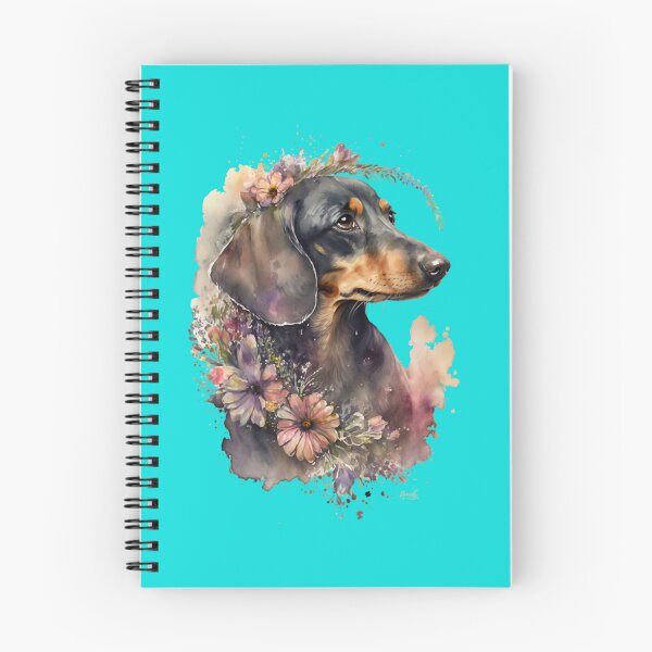 Item preview, Cute Dachshund with Flowers Watercolor designed and sold by CuppElida.