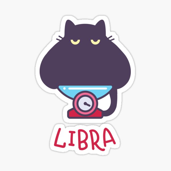 Funny Libra Cat Horoscope Tshirt - Astrology and Zodiac Gift Ideas! Sticker