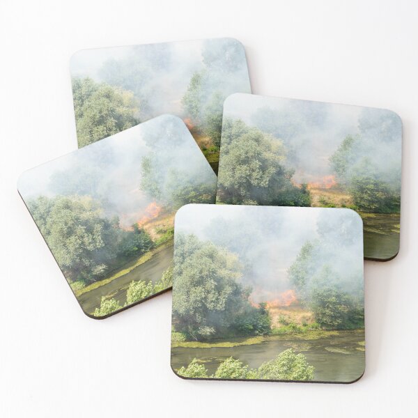 Item preview, Up in Flames - Wildfire on the Shore of Maritsa River in Plovdiv Bulgaria designed and sold by Georgia Mizuleva.
