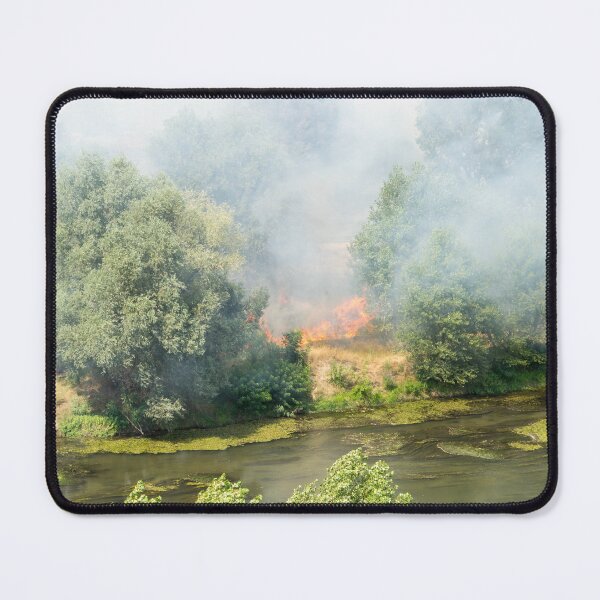 Item preview, Up in Flames - Wildfire on the Shore of Maritsa River in Plovdiv Bulgaria designed and sold by Georgia Mizuleva.