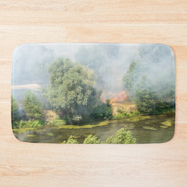 Item preview, Up in Flames - Wildfire on the Shore of Maritsa River in Plovdiv Bulgaria designed and sold by Georgia Mizuleva.
