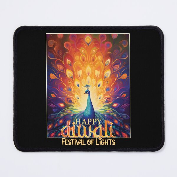Item preview, Happy Diwali Festival of Lights Vibrant Peacock designed and sold by Karen McFarland.