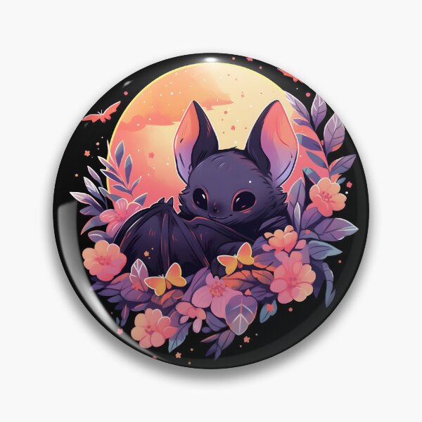 Item preview, Adorable Bat Poking Head from Fall Flowers designed and sold by InkedBeasts.