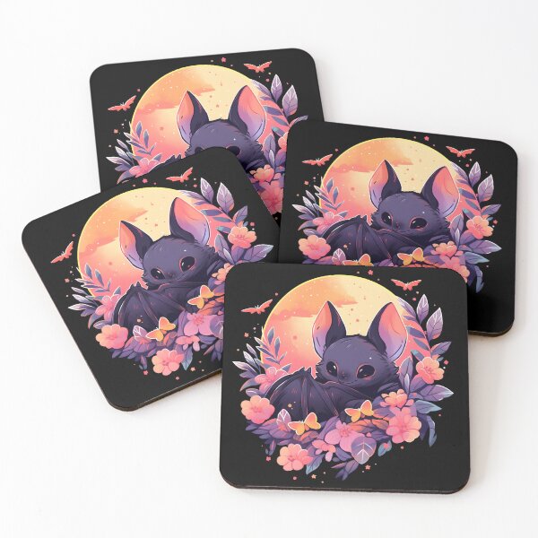 Item preview, Adorable Bat Poking Head from Fall Flowers designed and sold by InkedBeasts.