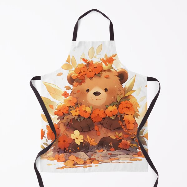 Item preview, Brown Bear with Orange Flower Crown designed and sold by InkedBeasts.