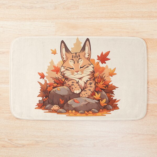 Item preview, Calm Bobcat Resting on Rocks in Fall designed and sold by InkedBeasts.